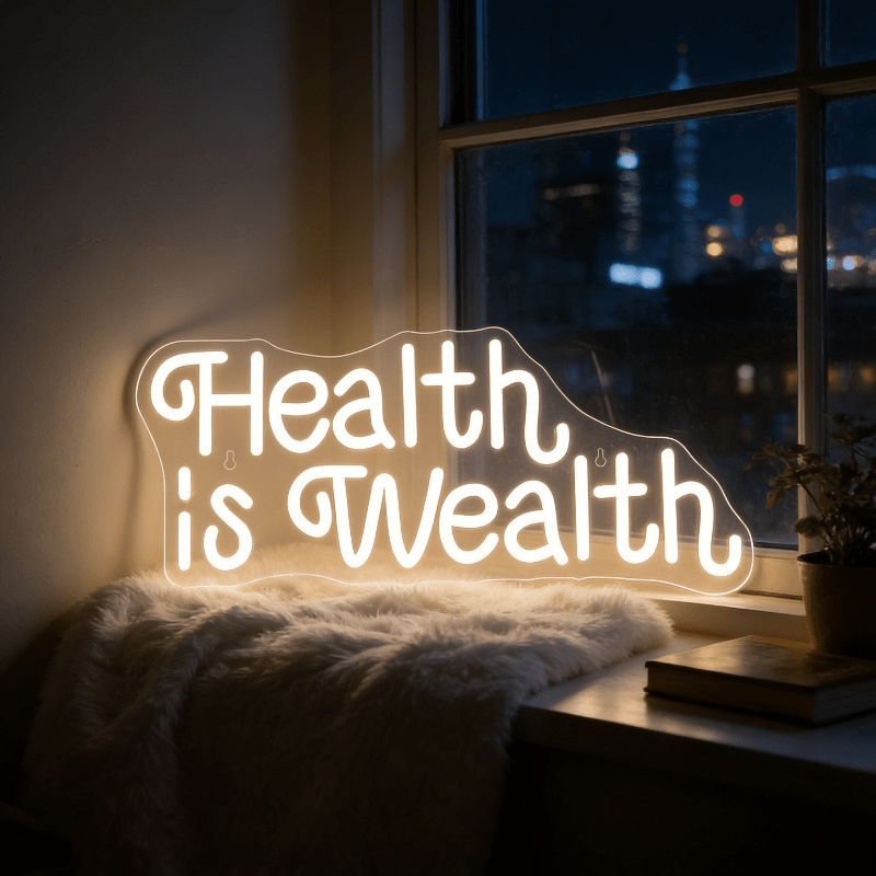 건강은 부입니다 네온사인 LED 마키 조명, 홈짐 장식 - Health Wellness Lifestyle 리뷰 및 가격